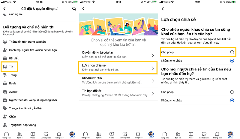 Hướng dẫn bật nút chia sẻ đối với tin trên facebook